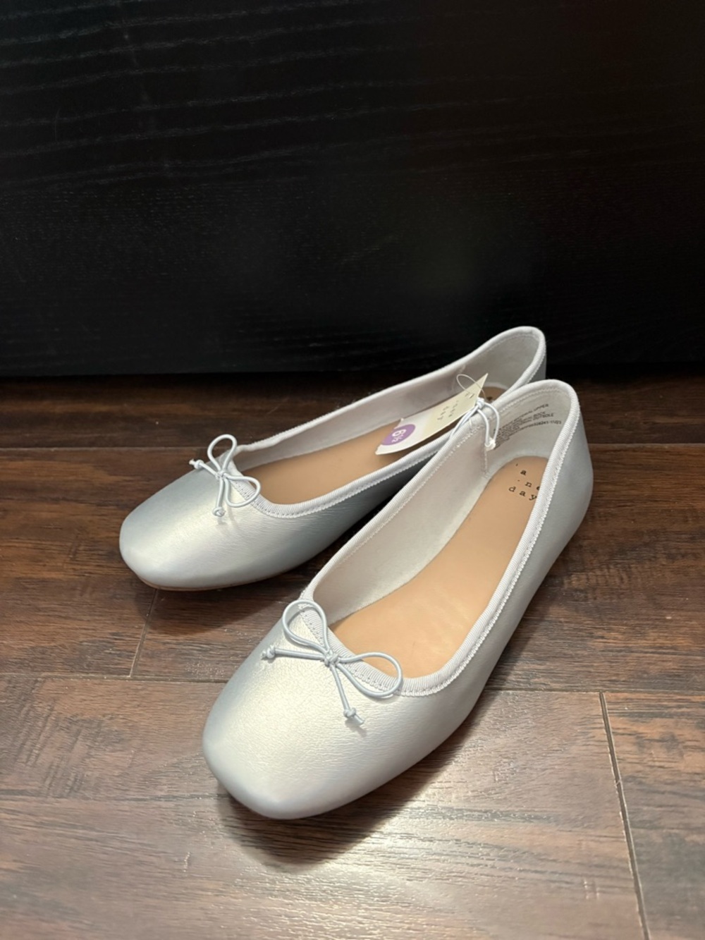 NWT silver ballet flats